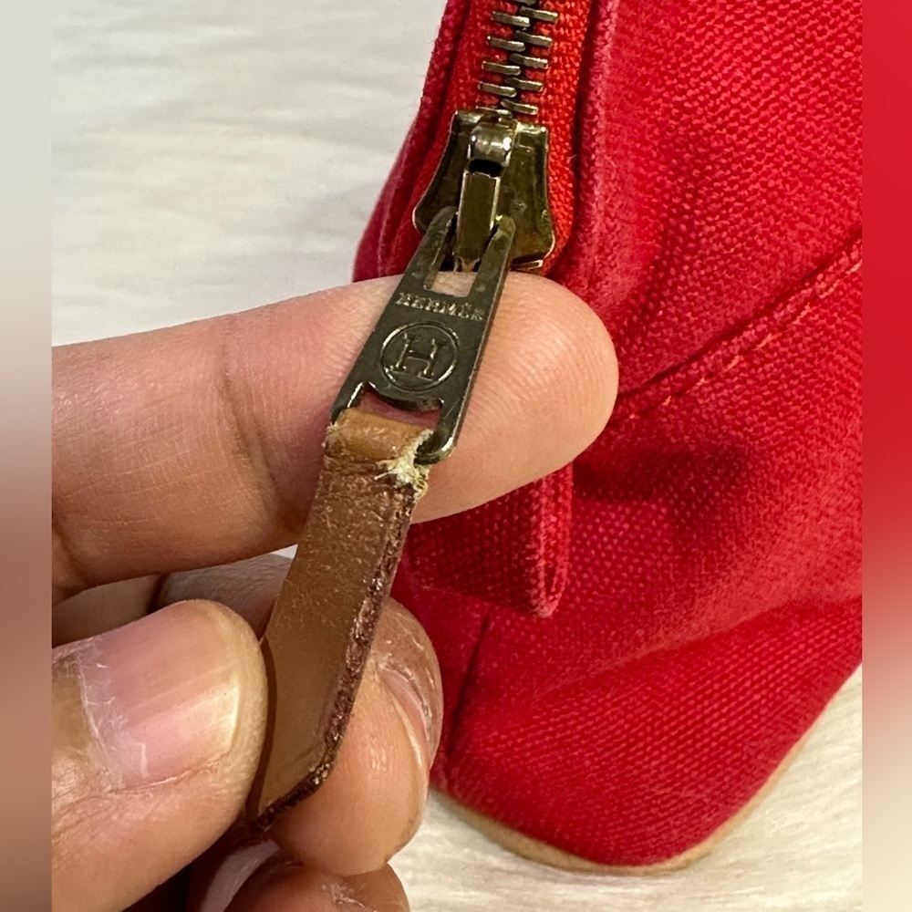 HERMES mini bolide pouch in red - Picture 9 of 17